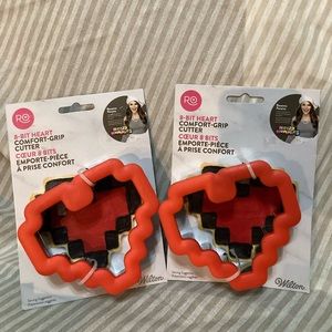 Wilton 8 Bit Heart Shaped Cookie Cutters